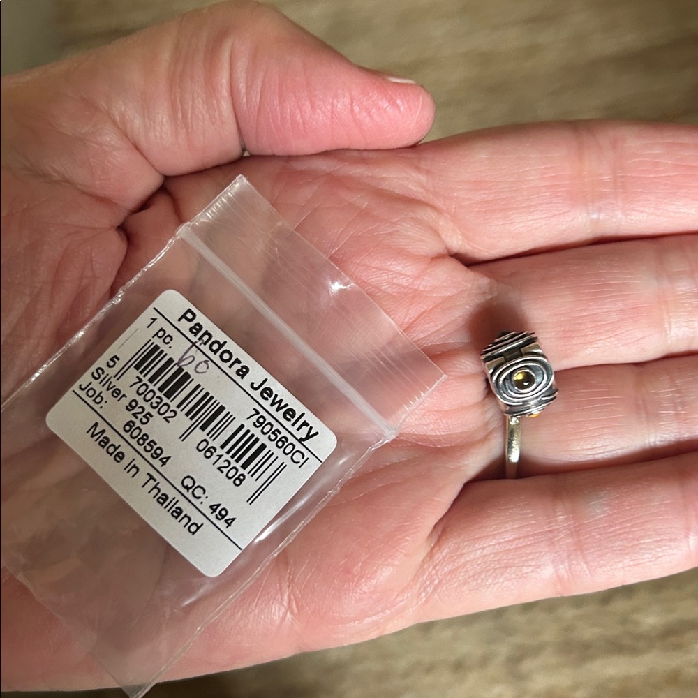 Pandora Brand New Sterling Silver & Citrine ClipCharm - Picture 2 of 8
